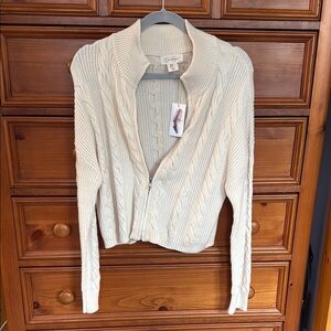 Jessica Simpson Cream Cable Knit Cardigan